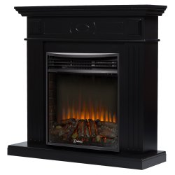 Каминокомплект: Очаг Electrolux 3320RLS N, портал Bianco 30 черная эмаль