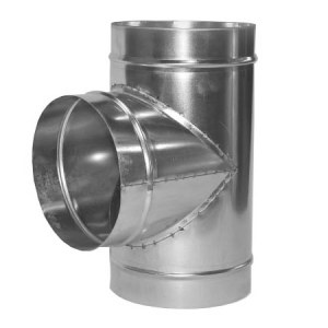 Тройник 90° Ø400 мм оцинкованный Ванвент для круглых воздуховодов