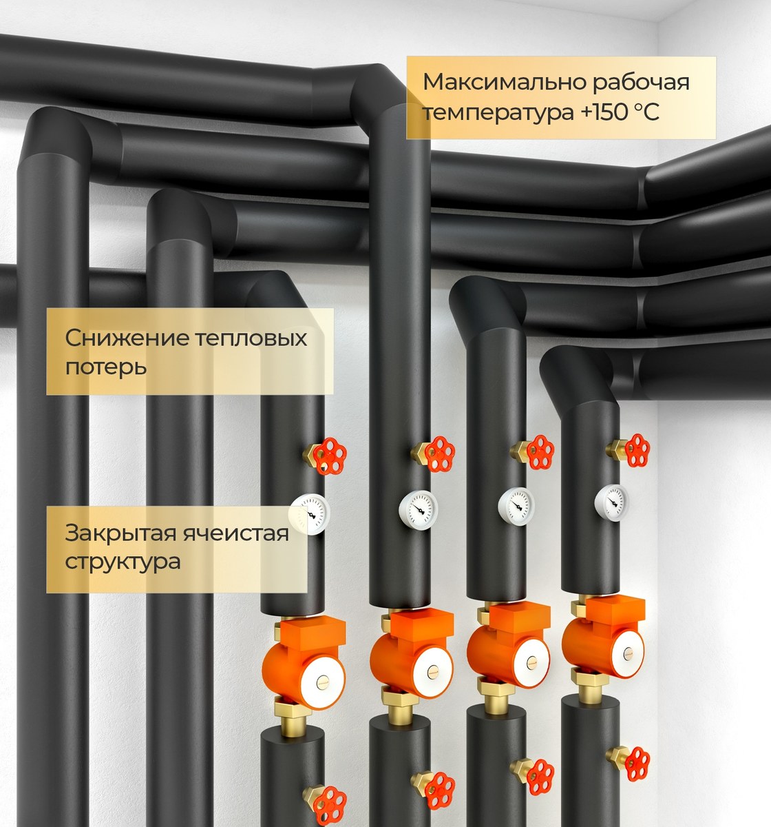 Трубка теплоизоляционная Energocell HT 76×13 мм, 2 м